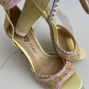Katy Perry The Kai Ankle Strap heel in green,yellow,pink